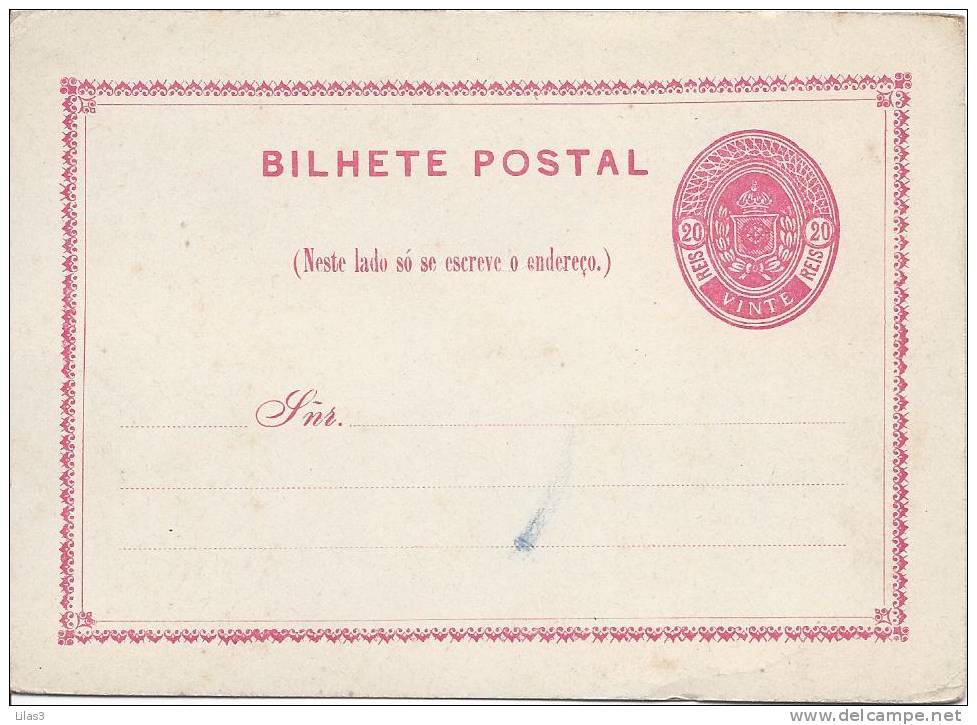 Entier Postal Carte Postale 20 Reis Rouge  Neuf Superbe - Entiers Postaux