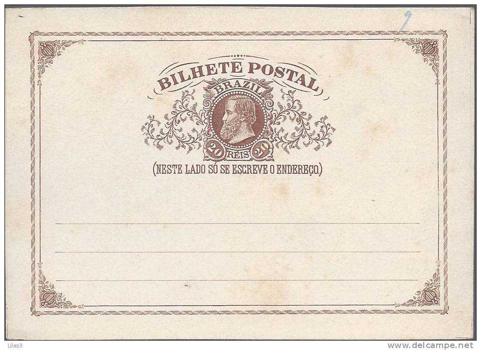 Entier Postal Carte Postale 20 Reis Marron  Neuf Superbe - Postal Stationery