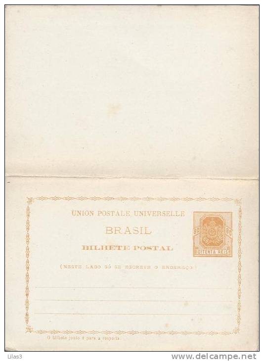 Entier Postal Carte Postale 80 Reis Brun  Neuf Superbe - Postal Stationery