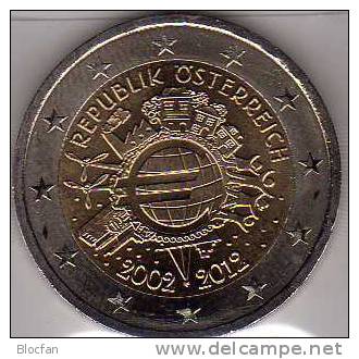 2 EURO Österreich 2012 Stg 6€ Sonderedition 10 Jahre Einführung €-Münze 2002 Stempelglanz Der Münze Wien Coin Of Austria - Austria