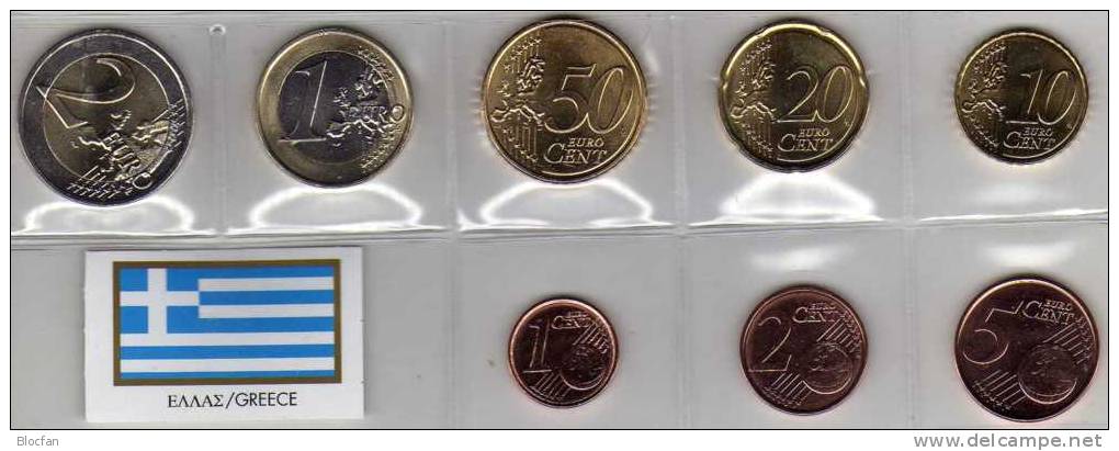 EURO-Satz Mit SM 2€ Griechenland 2011 Stg 21€ Stempelglanz Der Staatlichen Münze Greece Athen Set 1C.-2€ Coins Of Hellas - Griekenland