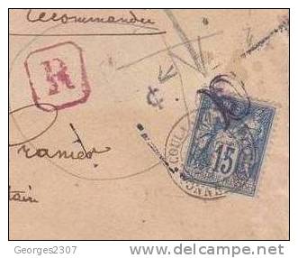 Cachets Manuels Sur LSC Recommande- Coulange La Vineuse+ CACHET DOUBLE ZERO+lettreC Barrée?? - Manual Postmarks