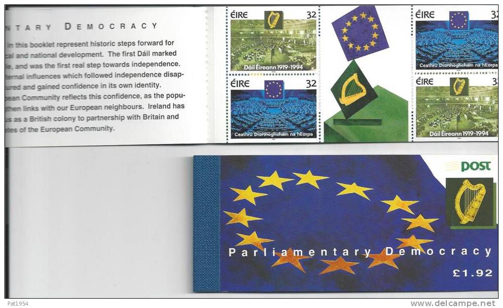 Irlande 1994 Carnet C856a élection Du Parlement Européen - Booklets