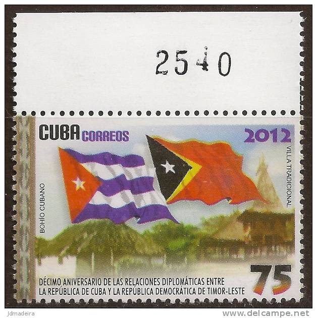 Timor Flag - MNH Stamp From Cuba - Oost-Timor