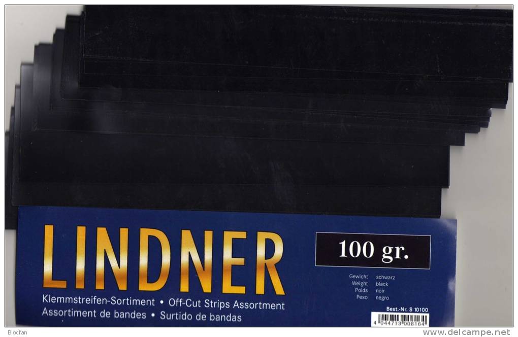 HAWID Klemmstreifen Mix 3x 100 Gramm Schwarz Neu 35€ Zum Briefmarken-Schutz Sortiment LINDNER Paket Off-cut Strips Black - Sobres Transparentes