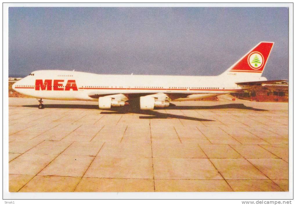 TRANSPORT AIRPLANES MEA BOEING 747 MIDDLE EAST AIRLINES BIG POSTCARD - 1946-....: Moderne