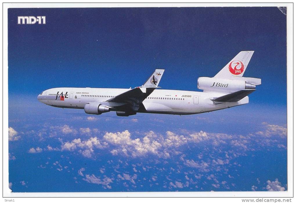 TRANSPORT AIRPLANES MD-11 JAL JAPAN AIRLINES JAPAN BIG POSTCARD - 1946-....: Moderne