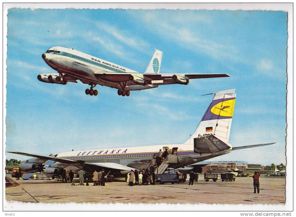 TRANSPORT AERODROMES FRANKFURT AM MAIN RHEIN-MAIN GERMANY BIG POSTCARD 1964. - Aerodromi