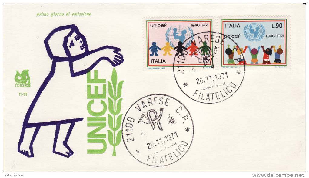 1971 - Italia - Unicef - FDC - UNICEF