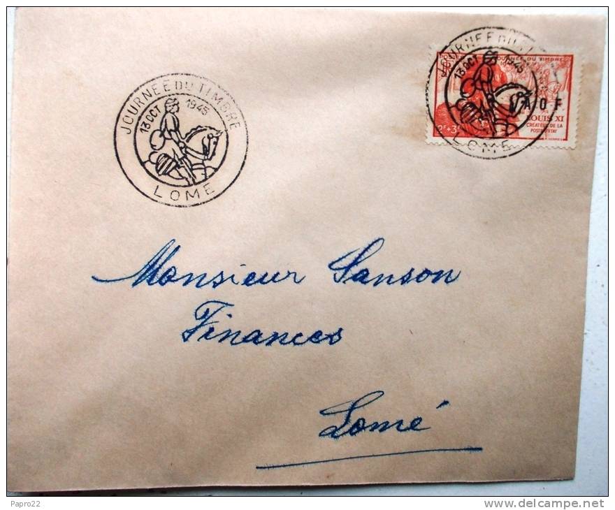 Lettre 1945 Journée Du Timbre Lomé - Cartas & Documentos