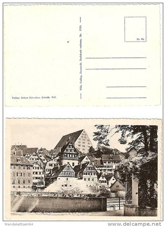 AK 3758 Solbad Schwäb. Hall. Alte Häusergruppe A. D. Stadtmauer Verlag: Robert Schweizer, Schwäb. Hall. Wilh. Gerling, D - Schwäbisch Hall