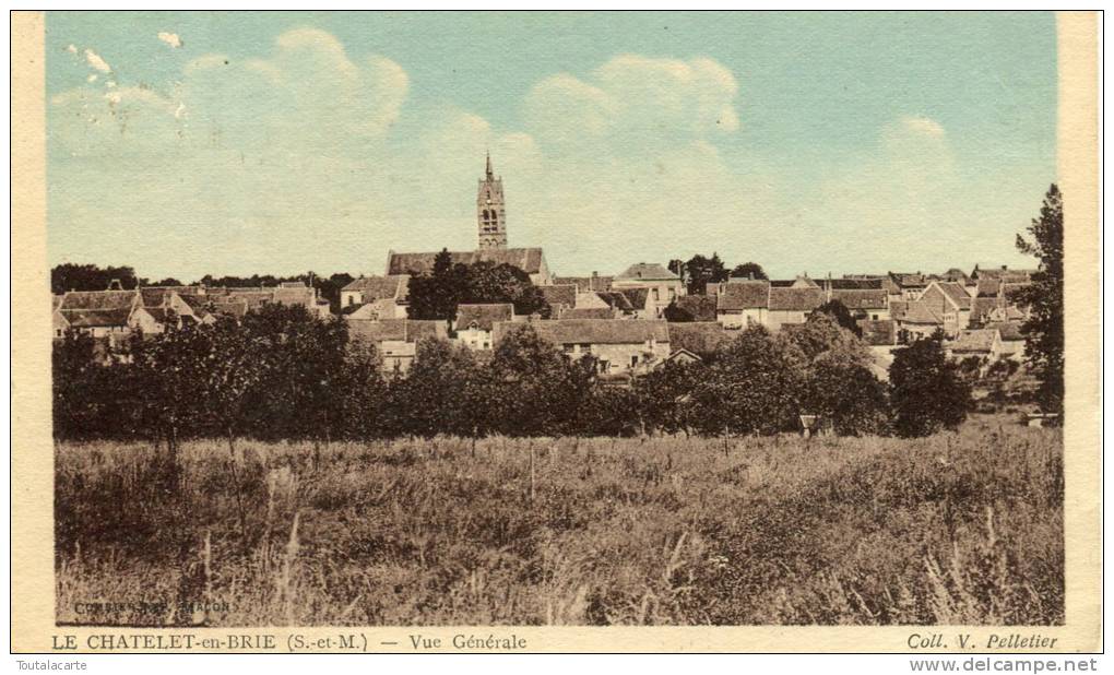 CPA 77 LE CHATELET EN BRIE VUE GÉNÉRALE 1938 - Le Chatelet En Brie