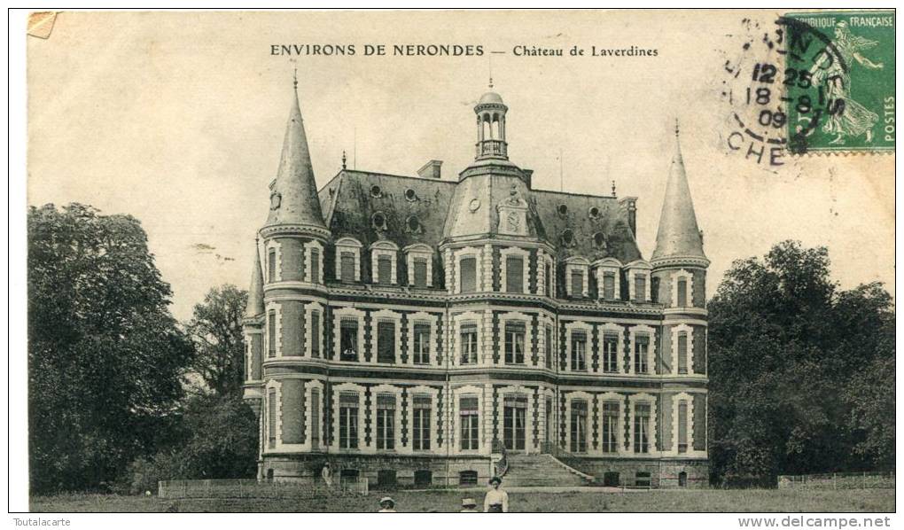 CPA 18 ENVIRONS DE NERONDES CHÂTEAU DE LAVERDINES 1909 - Nérondes