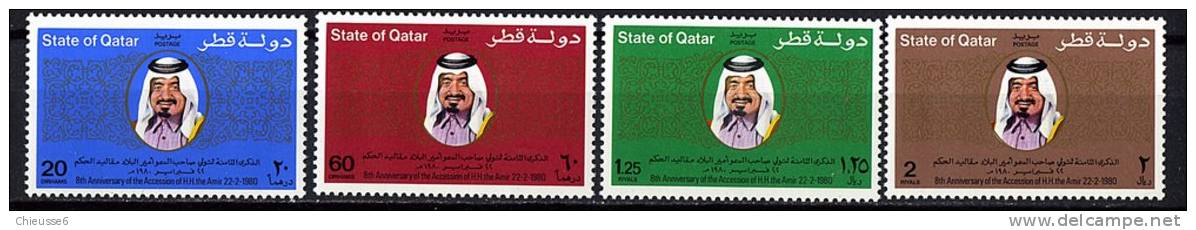 S	Qatar ** N° 416 à 419 - 8e Ann.de L'accession De L'émir Al-Thani - Qatar