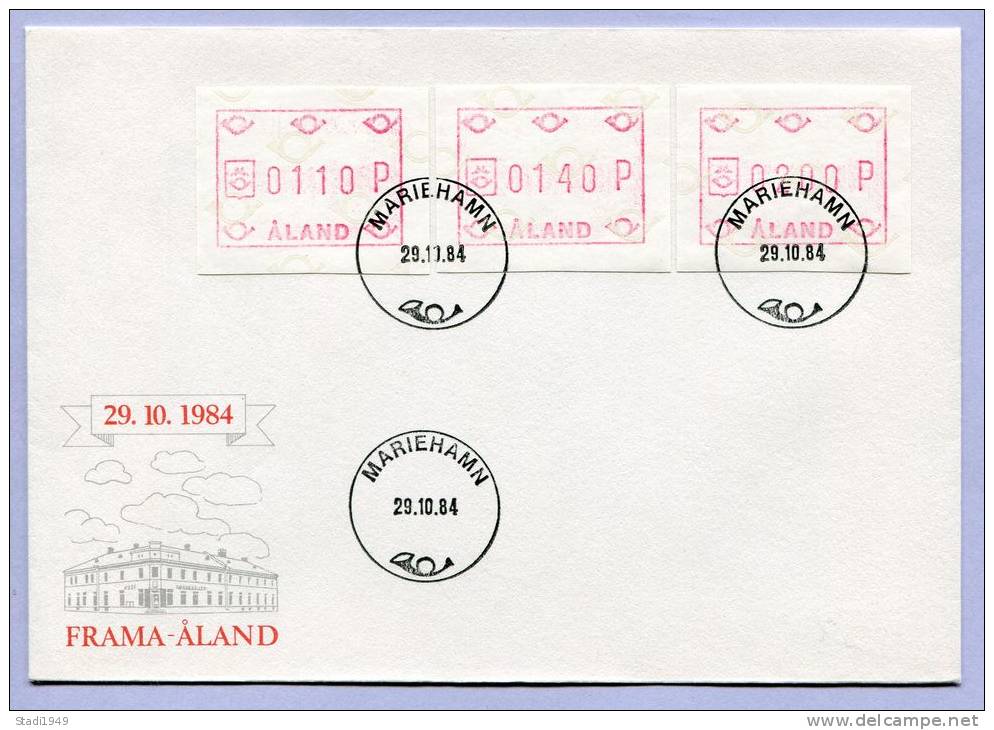 Brief FDC ATM Automatenmarken ALAND MARIEHAMN 1984 (535) - Aland