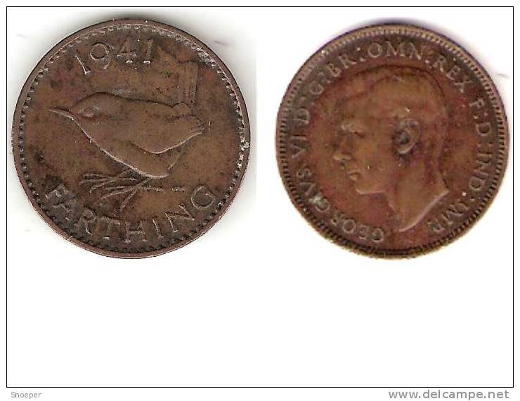 Great Britain 1 Farthing  1941  Km 843 - B. 1 Farthing