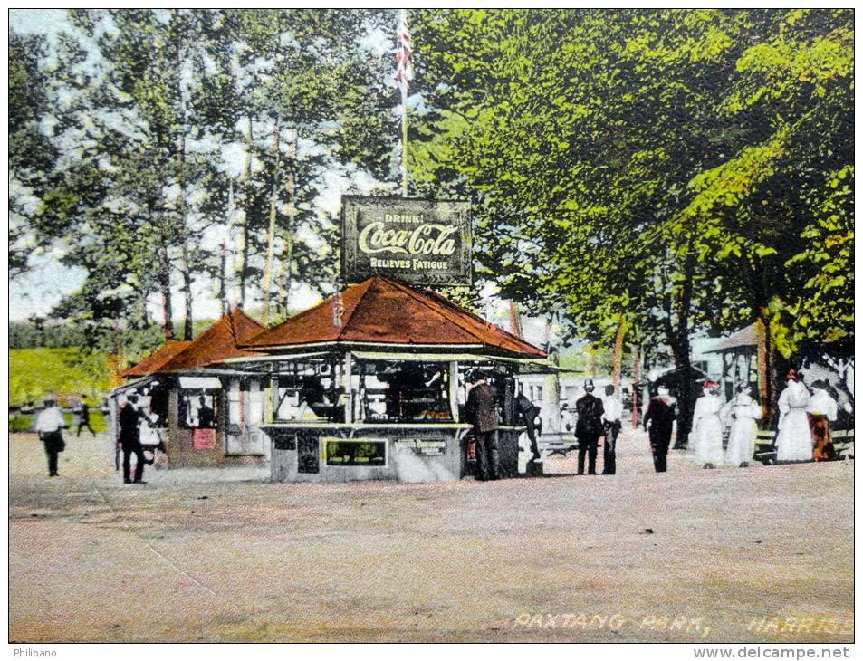 - Pennsylvania > Harrisburg  -Pantank Park-- Large Coca Cola Sign Ca 1910 - Upper Left Corner Chip =ref  758 - Harrisburg