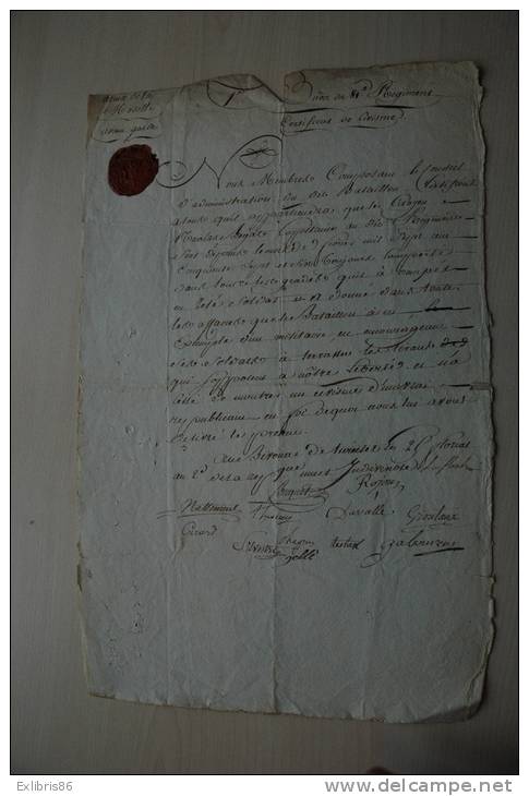 Révolution Armée Moselle 1793, Bivouac De ?, Capitaine Nicolas BEGAT 81 Rgt, Certif Civisme - Otros & Sin Clasificación