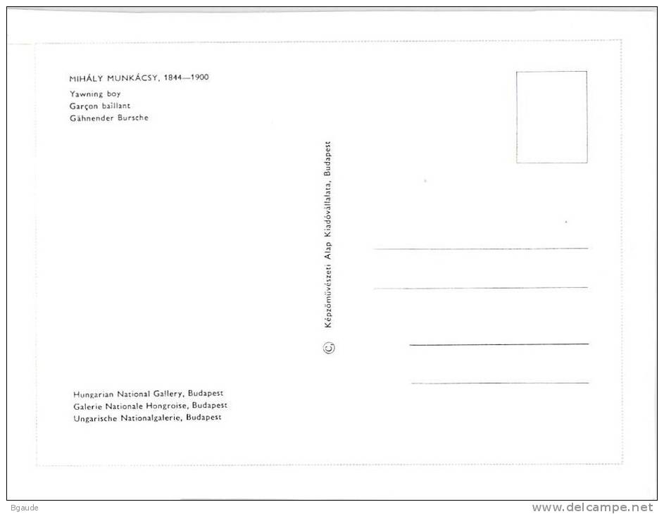 HONGRIE CARTE MAXIMUM NUM.YVERT 1870 PEINTURE APPRENTI BAILLANT  MUNKACSY - Maximumkarten (MC)