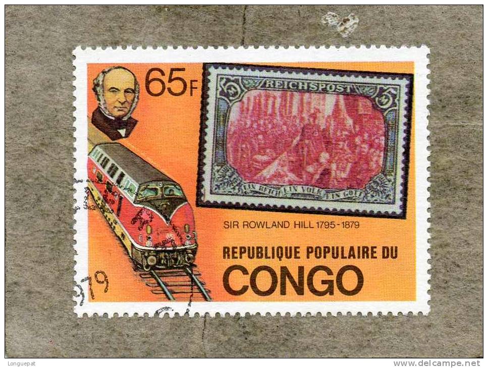 CONGO : 100 Ans De La Mort De Rowland Hill : Timbre Sur Timbre (T.P N°64 D´Allemagne) - Usados