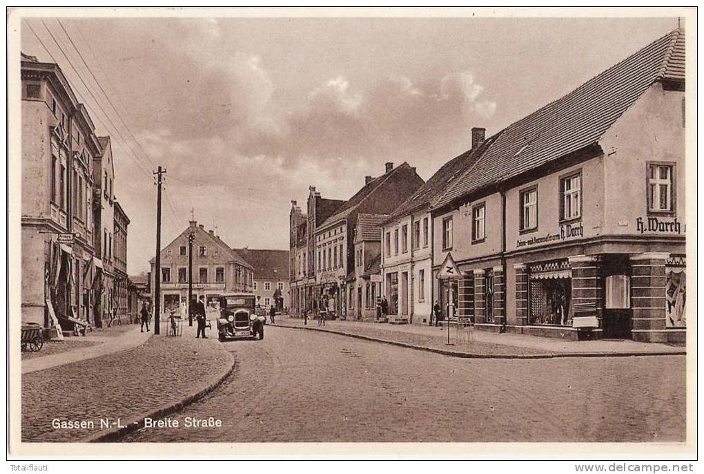 Gassen Markt Breite Straße Oldtimer IE 88018 Leinen Und Baumwollwaren H Warch Papier U Buchhandlung A Gründer CONRAD  Jo - Neumark