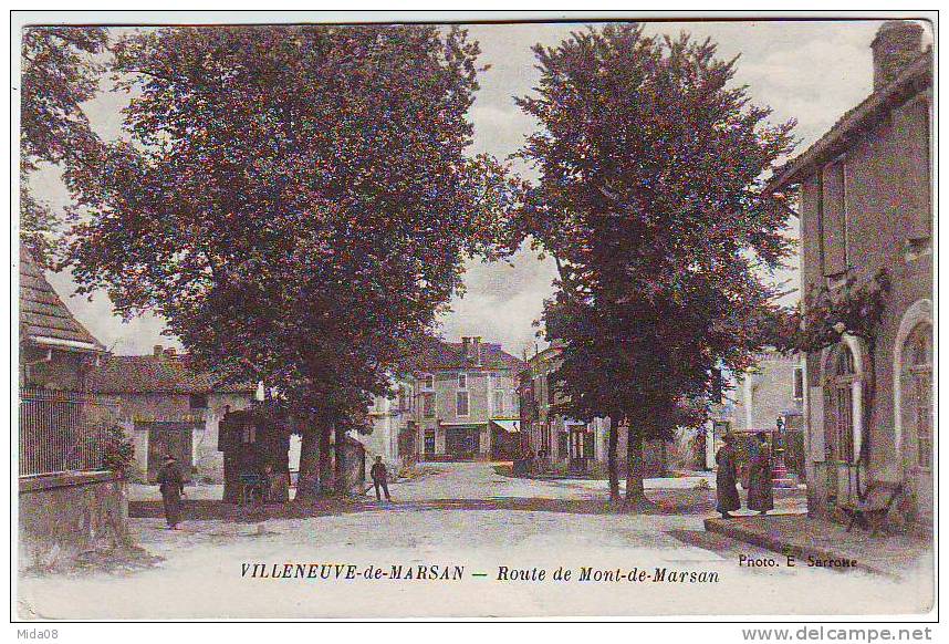 40. VILLENEUVE DE MARSAN. ROUTE DE MONT DE MARSAN. ANIMATION. - Villeneuve De Marsan