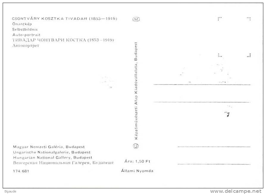 HONGRIE CARTE MAXIMUM NUM.YVERT 1937 PEINTURE  TABLEAU TIVADAR - Maximumkarten (MC)