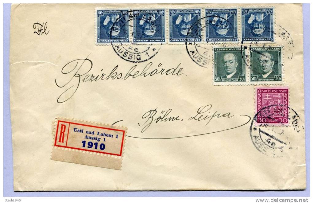 Registered Letter AUSSIG Usti Nad LABEM (189) - Briefe U. Dokumente