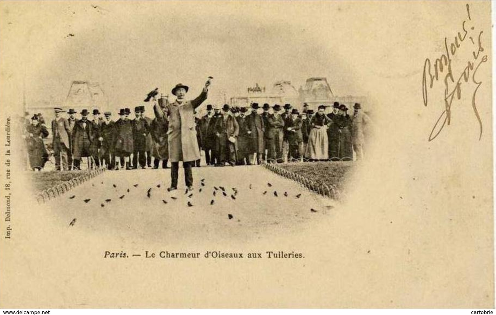 Dépt 75 - PARIS - Le Charmeur D'oiseaux Aux Tuileries - Dos Non Divisé - Imp. DELMOND - Straßenhandel Und Kleingewerbe