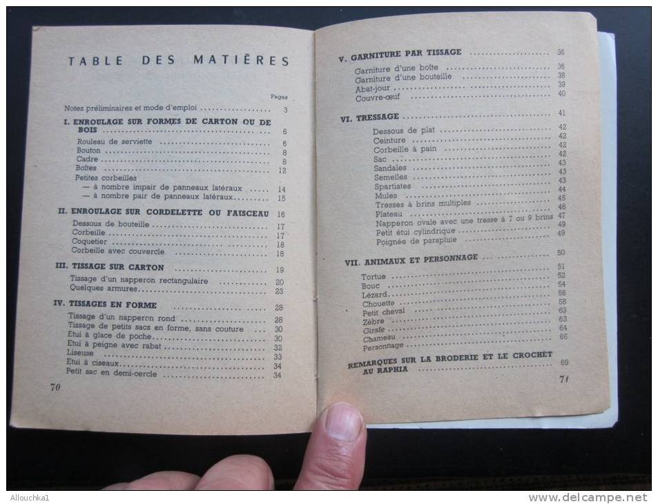 Croix-Rouge française Ce que l'on peut faire avec du Raphia édit Fleurus Max Doublé(table des matières)72 pages