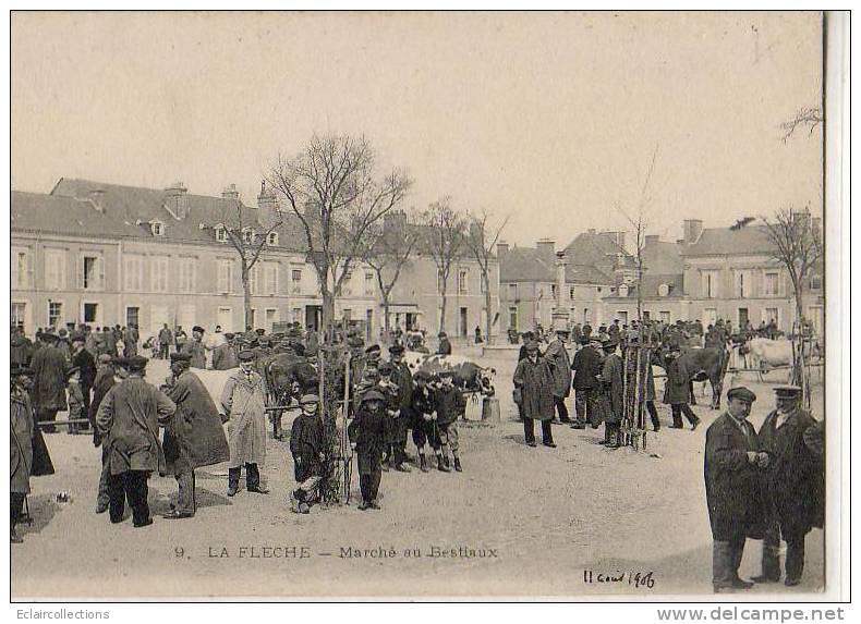 La Flèche     72     Le Marché Aux Bestiaux   (voir Scan) - La Fleche