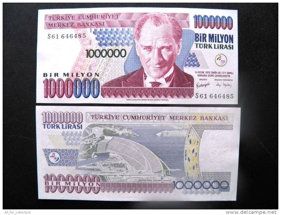 UNC Banknote From Turkey #213 1,000,000 1 Million 1970 (2002) Dam $8 In Catalogue - Turkey