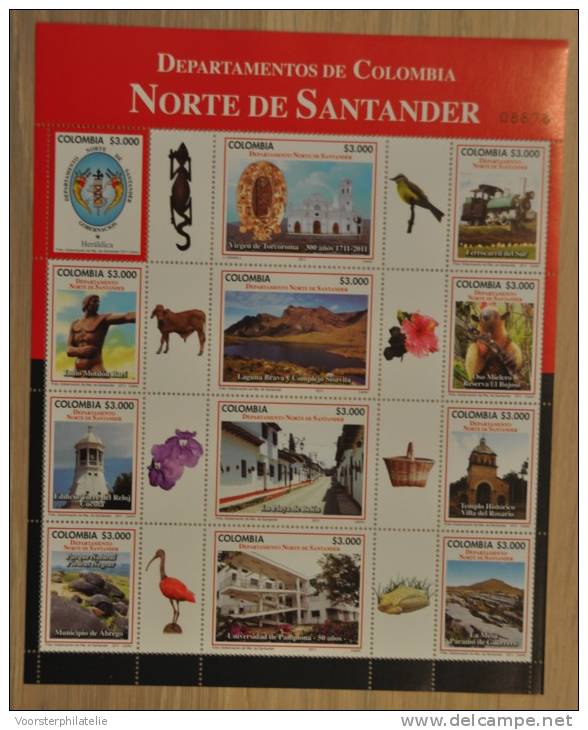 M ++ COLOMBIA 2011 NOORDEN VAN NORTE DE SANTANDER ++ HIGH FACE VALUE ++  MNH ** - Colombia