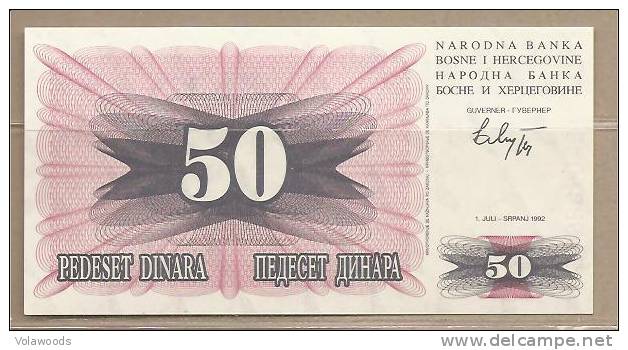 Bosnia Erzegovina - Banconota Non Circolata FdS UNC Da 50 Dinari P-12a - 1992#19 - Bosnië En Herzegovina