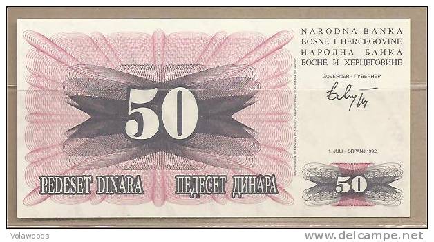 Bosnia Erzegovina - Banconota Non Circolata FdS UNC Da 50 Dinari P-12a - 1992#19 - Bosnia And Herzegovina