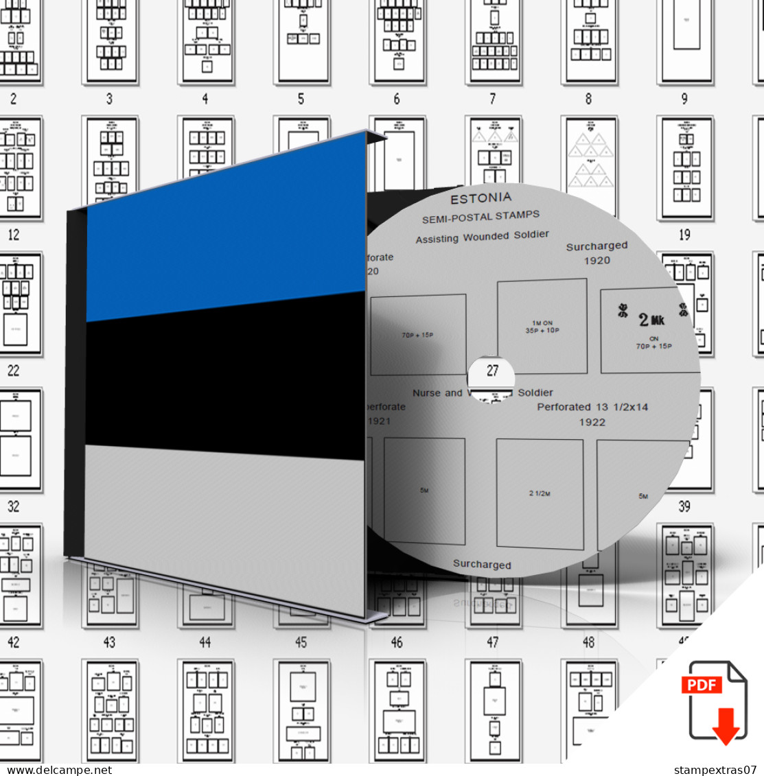 ESTONIA STAMP ALBUM PAGES 1918-2011 (78 Pages) - Inglés