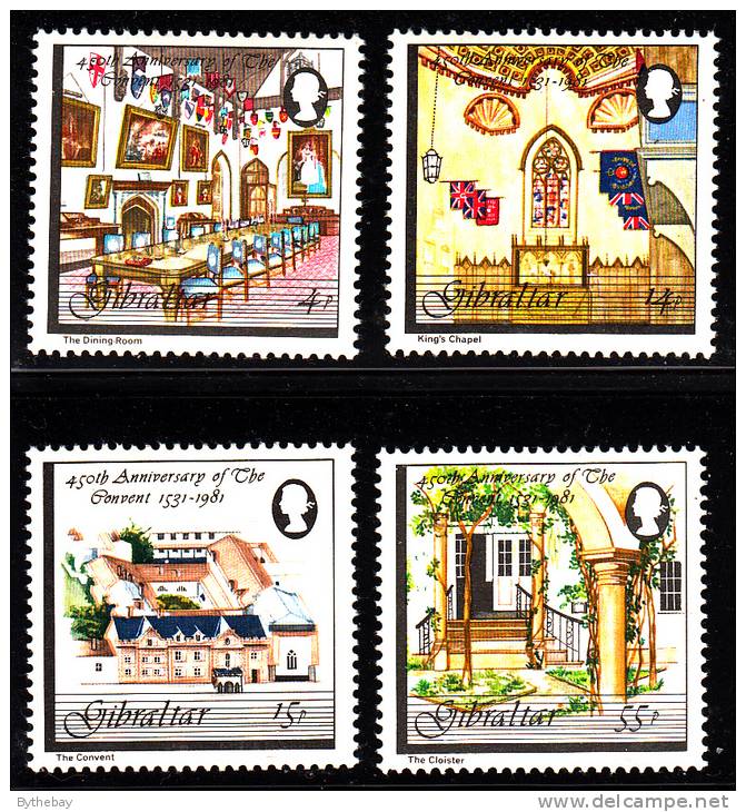 Gibraltar MNH Scott #402-#405 Set Of 4 450th Anniversary Of The Convent - Governor's Residence - Gibraltar
