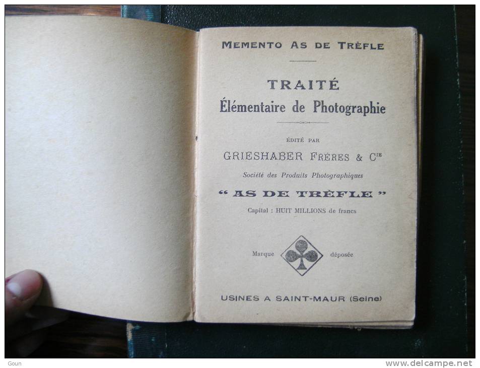 Mémento As De Trèfle Traité De Photographie 1930 - Photographs