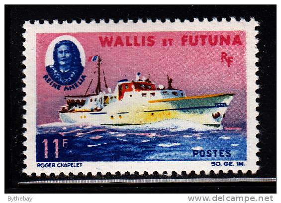 Wallis & Futuna MNH Scott #168 11fr Queen Amelia And Ship ´Queen Amelia´ - Nuevos