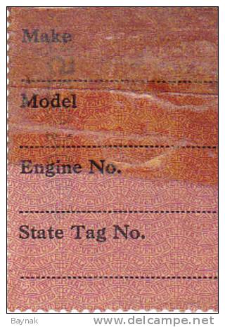 7X  MOTOR VEHICLE TAX STAMPS