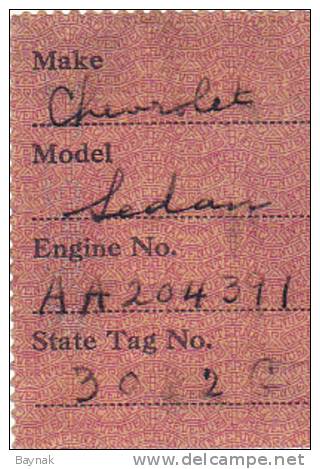 7X  MOTOR VEHICLE TAX STAMPS