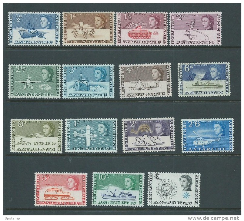 British Antarctic Territory 1963 QEII Definitive Set 15 MNH - Other & Unclassified