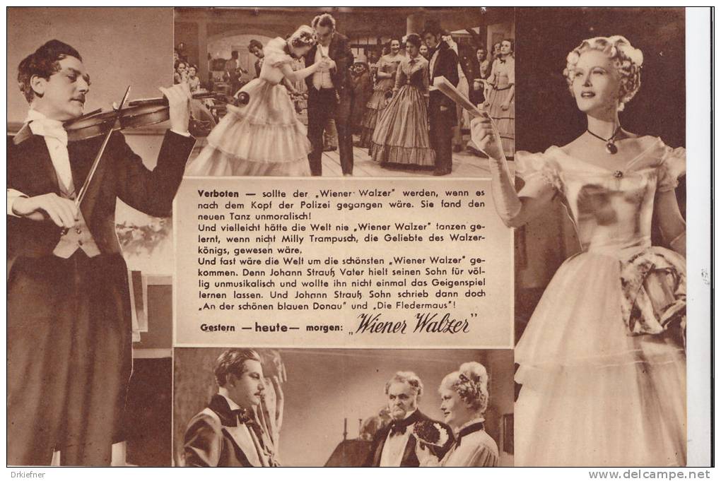 Kino Filmwerbung Für "Wiener Walzer Verboten" Regie: E.E.Reinert, Mit Marte Harell, Adolf Wohlbrück, 1951 - Reclame