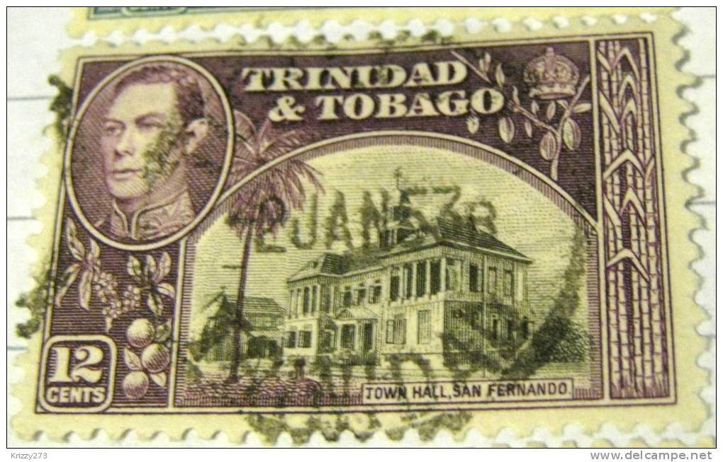Trinidad And Tobago 1938 Town Hall San Fernando 12c - Used - Trinidad & Tobago (...-1961)