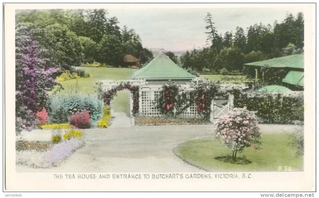 Canada, The Tea House And Entrance To Butchart's Gardens, Victoria, BC, Unused Gowen Sutton Real Photo Postcard [13021] - Victoria