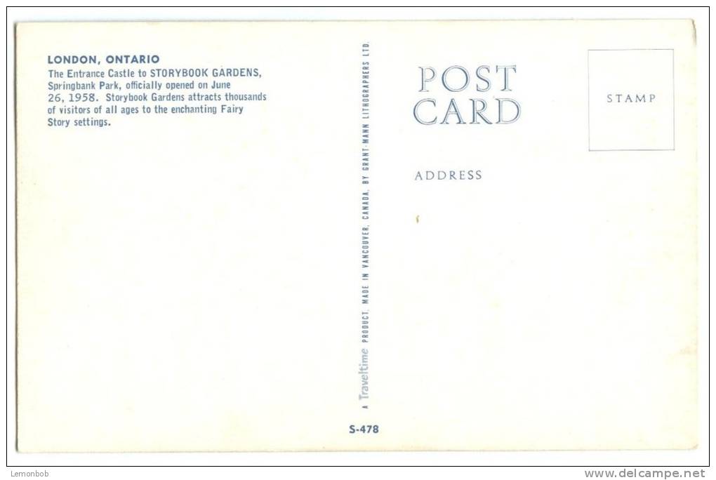 Canada, London, Ontario, Entrance Castle To Storybook Gardens, Unused Postcard [13028] - London
