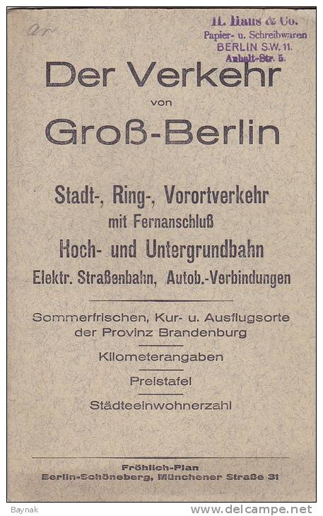 DEUTSCHLAND  -  DER VERKEHR VON GROSS - BERLIN  --   MIT GROSSE KARTE  -  STRASSENBAHN UND  AUTOBUS - Europa