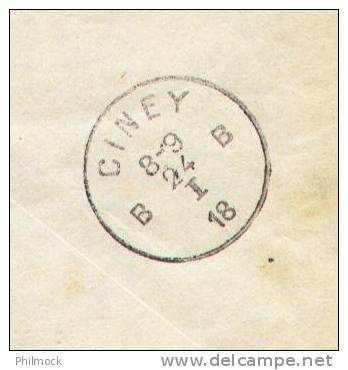 Lettre Huy 23-1-1918 Vers Ciney - Timbre Occupation - Très Belle Oblitération Ciney Au Verso - Lettres & Documents