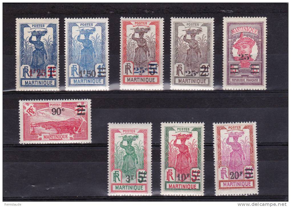 MARTINIQUE - 1924 - YVERT N°111/119 * MLH - COTE 2022 = 61 EURO - - Unused Stamps