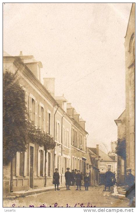 Carte-Photo.St Martin D'Auxigny.Rue De L'Eglise. - Autres & Non Classés